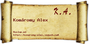 Komáromy Alex névjegykártya