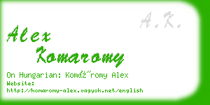 alex komaromy business card